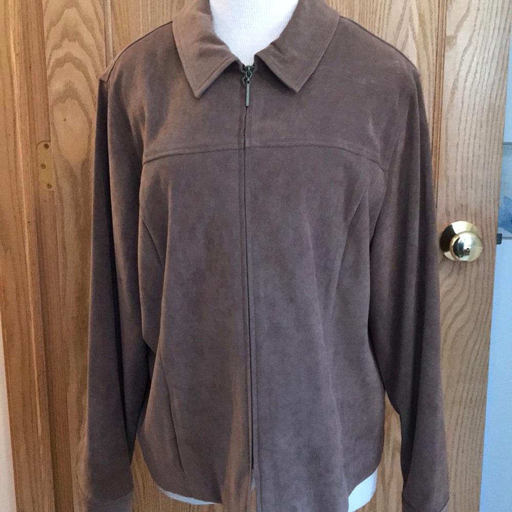 Brown Zip Down Long Sleeve Collared Jacket - image 1